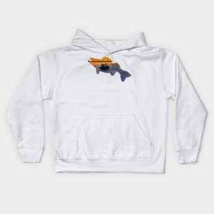 Sunset Fishing Walleye Silhouette Kids Hoodie